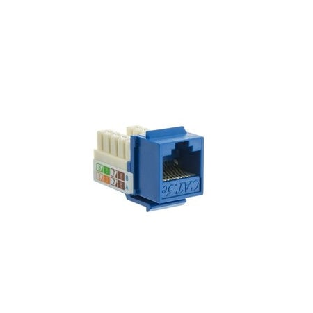 Cable Wholesale Slimline Cat5e Keystone Jack, Blue, RJ45 Female to 110 Punch Down 310-120BL